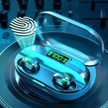 T2 Беспроводные Bluetooth-наушники с шумоподавлением, светодиодные наушники-вкладыши со светодиодной подсветкой, мини-стереогарнитура для спорта красный