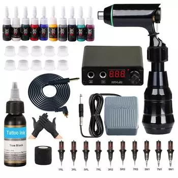 T2 Tattoo Mada Machine Set 1.5A постоянный ток регулируемое напряжение источник питания для татуировки набор инструментов для татуировки вышивка