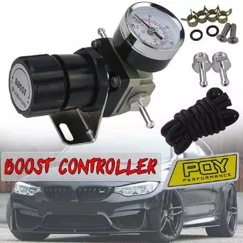 T2 Универсальный регулируемый ручной манометр MBC Контроллер турбонаддува 1–150 фунтов на квадратный дюйм, черный