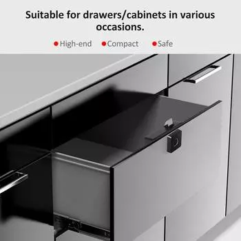 T4 Умный замок с отпечатками пальцев Замок ящика без ключа 0,5 с Поддержка быстрой разблокировки 20 отпечатков пальцев Безопасность ребенка чёрный