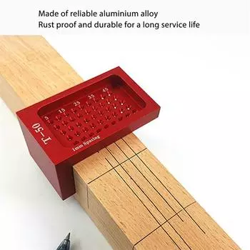 T50 Деревообрабатывающая разметочная линейка Линейка с отверстиями Алюминиевый сплав Т-образная линейка Деревообрабатывающая разметочная линейкаДеревянный шаблон Точные измерительные инструменты красный