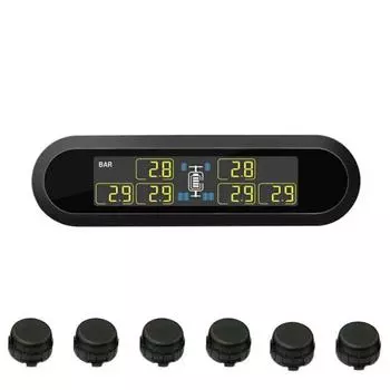 T650 Автомобильная беспроводная система контроля давления в шинах Tpms с 2 датчиками чёрный