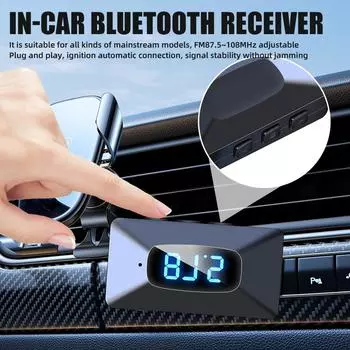 T65 Мини Автомобильный Bluetooth 5.4 USB Передатчик Приемник со Светодиодным Дисплеем Громкая Связь Автомобильный BT Комплект Авто Беспроводное Аудио Для FM Радио