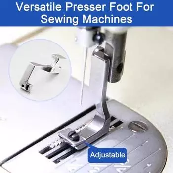 T69 Регулируемая прижимная лапка для потайной молнии, направляющая для швейной машины, стальная прижимная лапка, швейная прижимная лапка для обработки Нет. 3 И нет. 5 молний 1pc