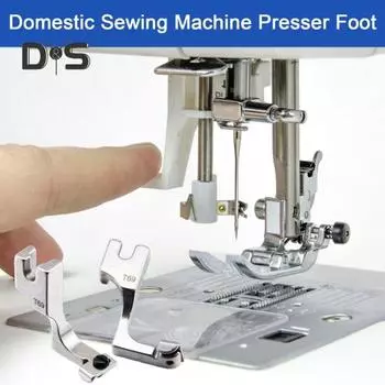 T69 Регулируемая прижимная лапка для потайной молнии, направляющая для швейной машины, стальная прижимная лапка, швейная прижимная лапка для обработки Нет. 3 И нет. 5 молний 1pc