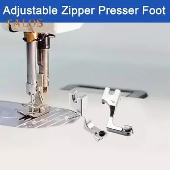 T69 Регулируемая прижимная лапка для потайной молнии, направляющая для швейной машины, стальная прижимная лапка, швейная прижимная лапка для обработки Нет. 3 И нет. 5 молний 1pc