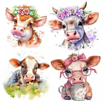 T773 # красочная наклейка на стену с изображением коровы, фон для детской комнаты, украшение для дома, фреска, обои для гостиной, забавная наклейка A-29x30cm-PET