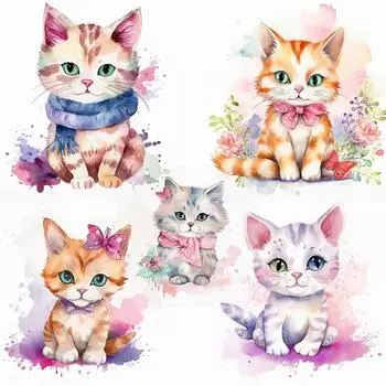 T784 #котенок кошка стикер на стену детская комната фон украшение дома фреска гостиная обои забавная наклейка A-25x30cm-PET