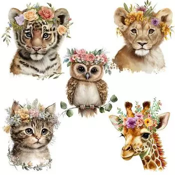 T787 #Boho Животные Наклейка на стену Детская комната Фон Домашнее украшение Фреска Гостиная Обои Забавная наклейка A-24.7x30cm-PET