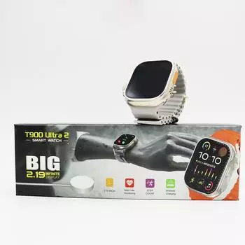 T900 Ultra2 Smart Watch — мужские Bluetooth, пульсометр, шагомер, дистанционное управление камерой белый