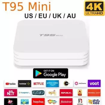 T95 Mini - лучшая Android-приставка, Android10.0 Smart TV Box STB 2.4G WiFi Set Top Box 4K Ultra HD Streaming Media Player 1/8GB UK белый