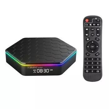 T95Z Plus Android 12.0 Smart TV Box Allwinner H618 Quadcore 4K Media Player 6K Декодер H.265 VP9 AU-16G чёрный
