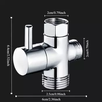 T-Adapter 3 Way Shower Head Diverter Valve Three Function Shower Tap Connector Sink Accessories Water Inflow 2CM