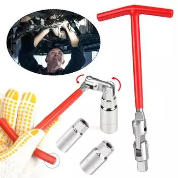 Гаечный ключ для свечей зажигания с Т-образным стержнем, 16 мм/21 мм, торцевые головки, инструмент для снятия свечей зажигания, ключ для авторемонта