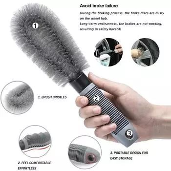 T-bend Handle Car Wheel Brush Nylon Bristle Tire Cleaning Brushes Cleaning Tools Car Detailing Wheel Hub Gap Cleaning Brushes
