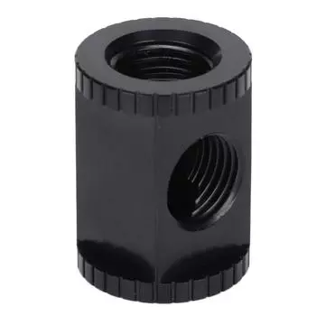 T Block Fitting Female G14in Thread Inner Hex Fixing Brass Pipe Fitting for Computer Water Cool чёрный