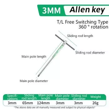 T/L 2/2.5/3/4/5/6/8/10 мм Отвертка Torx T-образная Шестигранный ключ Аллена Хромированный Т-образный ручной инструмент Удлиненный торцевой ключ