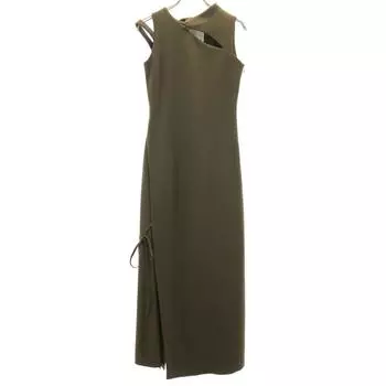 T_LOPLAN No sleeve slit Long dress F Khaki Brown Women Used
