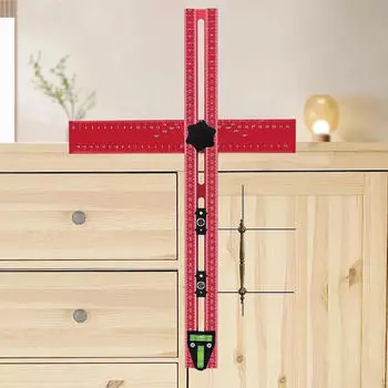 Т-образная линейка с несколькими углами измерения, простая в использовании столярная линейка из алюминиевого сплава, многофункциональная