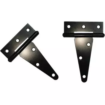 Т-образная петля для тяжелых условий эксплуатации, Т-образная петля для сарая, петля для ворот, петля для забора амбара, петля для двери, кованая петля из нержавеющей стали, все размеры, черная 4 Inch,2 packs чёрный