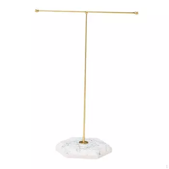 Т-образная стойка для ювелирных изделий, серьги, ожерелье, держатель с мраморной подставкой белый