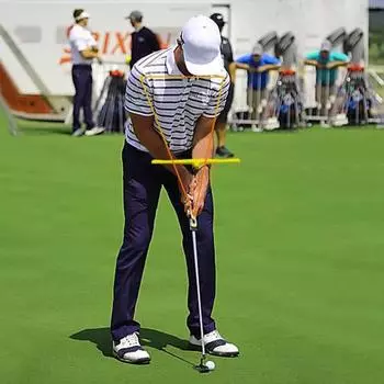 Т-образное средство для обучения игре в гольф, высокая прочность, многоразовый, компактный размер, легкий инструмент для игры в гольф для левой и правой руки жёлтый