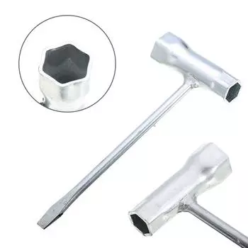 Т-образный ключ для бензопилы, ручка 1/2 дюйма (13мм) х 3/4 дюйма (19мм) Серебристый 160мм Новый