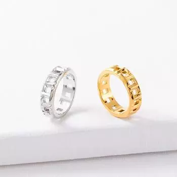 T-образный символ персонализированное кольцо открывающаяся звезда женщина, личность темперамент Циндао ювелирная мода 2025 No. 6 золотой