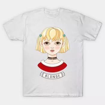 T Рубашка женщин Блондинка Harajuku Печать Кавайи Футболка Летний короткий рукав женский футболка Top Tee S