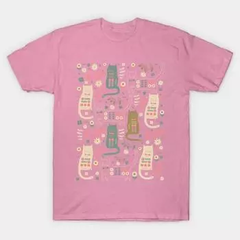 T Рубашка женщин Cat Folk Harajuku Печать Кавайи футболка Летний короткий рукав женский футболка Top Tee S