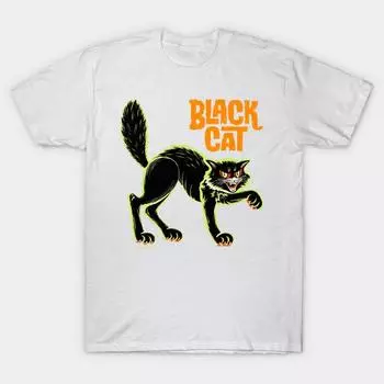 T Рубашка женщин Черный кот Harajuku Печать Кавайи футболка Летний короткий рукав женский футболка Top Tee S