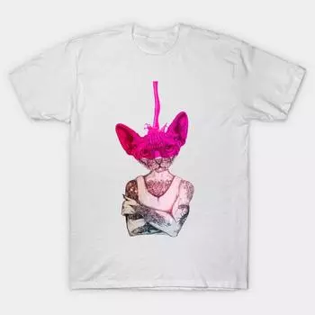 T Рубашка женщин Цвет Сфинкса Harajuku Печать Кавайи Футболка Летний короткий рукав женский футболка Top Tee S