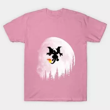 T Рубашка женщин Дракон Луна Harajuku Печать Кавайи футболка Летний короткий рукав женский футболка Top Tee S