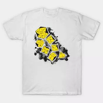 T Рубашка женщин Dungeons And Dragons Rpg Dice Set Желтый Черный Bac Harajuku Печать Кавайи футболка Летний короткий рукав женский футболка Top Tee S