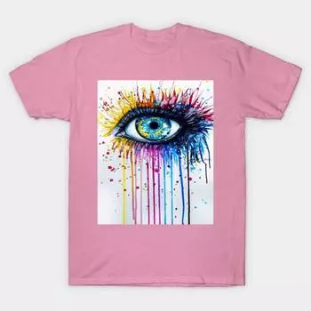 T Рубашка женщин Eye Art Harajuku Печать Кавайи футболка Летний короткий рукав женский футболка Top Tee S