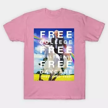 T Рубашка женщин Feel The Bern Harajuku Печать Кавайи Футболка Летний короткий рукав женский футболка Top Tee S розовый