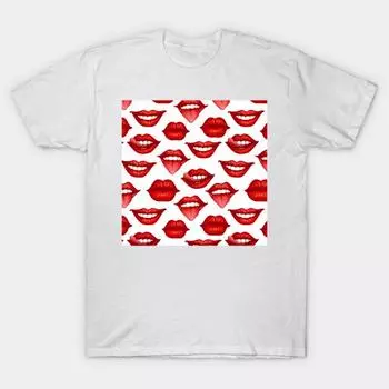 T Рубашка женщин Губы Harajuku Печать Кавайи футболка Летний короткий рукав женский футболка Top Tee S