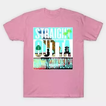 T Рубашка женщин Хантингтон Бич Harajuku Печать Кавайи футболка Летний короткий рукав женский футболка Top Tee S