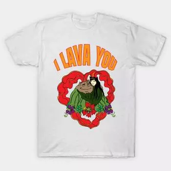 T Рубашка женщин I Lava You Harajuku Печать Кавайи футболка Летний короткий рукав женский футболка Top Tee S