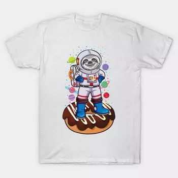 T Рубашка женщин Космический ленивец Harajuku Печать Кавайи футболка Летний короткий рукав женский футболка Top Tee S