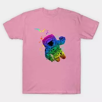 T Рубашка женщин космонавт Harajuku Печать Кавайи футболка Летний короткий рукав женский футболка Top Tee S