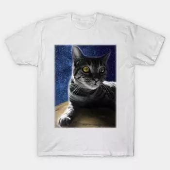 T Рубашка женщин Кот в звездном космосе Harajuku Печать Кавайи футболка Летний короткий рукав женский футболка Top Tee S