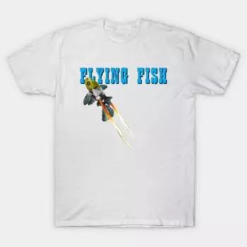 T Рубашка женщин Летающая Рыба Harajuku Печать Кавайи футболка Летний короткий рукав женский футболка Top Tee S