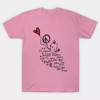 T Рубашка женщин Любовь и мир Птица Harajuku Печать Кавайи футболка Летний короткий рукав женский футболка Top Tee S