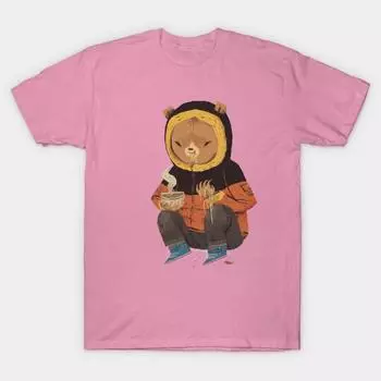 T Рубашка женщин Медведь Лапши Harajuku Печать Кавайи футболка Летний короткий рукав женский футболка Top Tee S