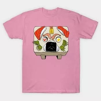 T Рубашка женщин Мопс Суши Harajuku Печать Кавайи футболка Летний короткий рукав женский футболка Top Tee S