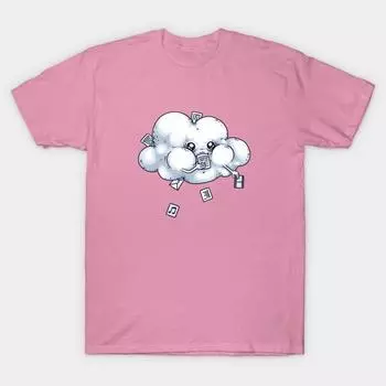 T Рубашка женщин Облачное хранилище Harajuku Печать Кавайи футболка Летний короткий рукав женский футболка Top Tee S