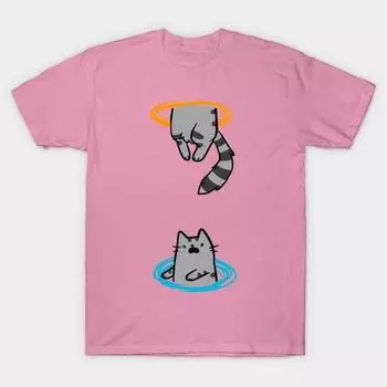 T Рубашка женщин Портал Кот Harajuku Печать Кавайи футболка Летний короткий рукав женский футболка Top Tee S