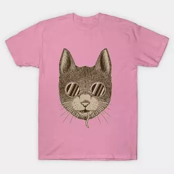 T Рубашка женщин Прохладный кот Harajuku Печать Кавайи футболка Летний короткий рукав женский футболка Top Tee S