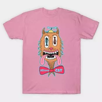 T Рубашка женщин Psycho Cat Harajuku Печать Кавайи футболка Летний короткий рукав женский футболка Top Tee S